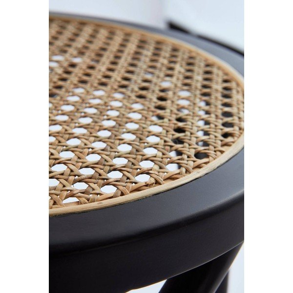 Sgabello nero in rattan Koster – Jotex-image-3