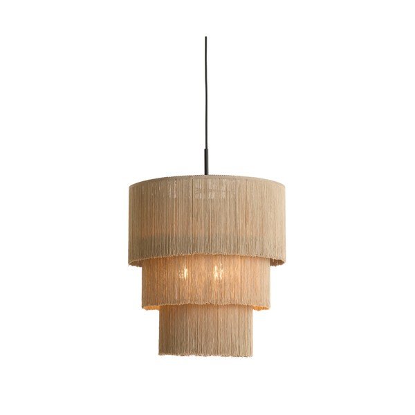 Lampadario grigio tortora con paralume in tessuto ø 10 cm Malaika – Light & Living-image-3