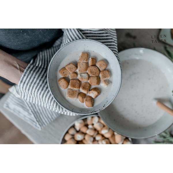 Asciugamano di lino 45x65 cm Thin Black Stripes - Linen Tales-image-3