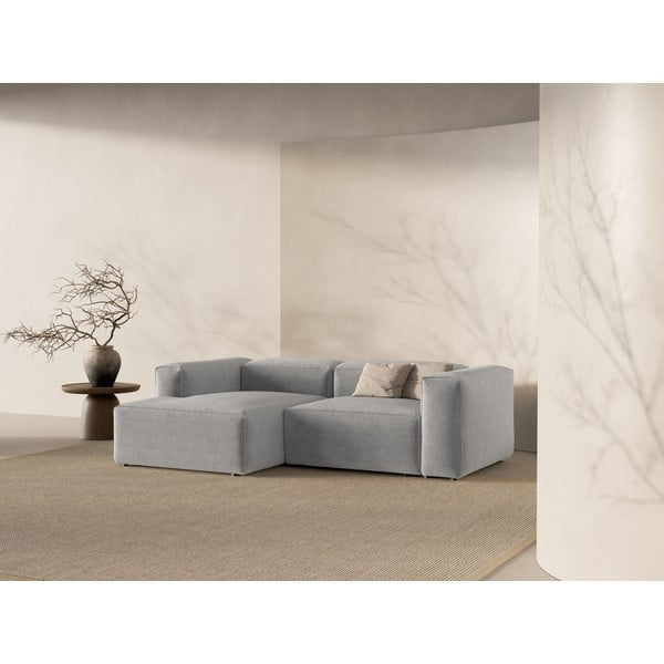 Divano angolare grigio chiaro (con penisola a sinistra/con chaise lounge) Bergamo – Cosmopolitan Design-image-1