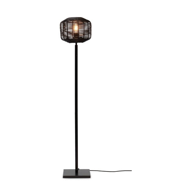 Lampada da terra nera con paralume in rattan (altezza 130 cm) Tanami - Good&Mojo