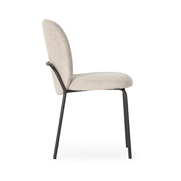 Sedie da pranzo in set nere/color crema 4 pz Daia – Marckeric-image-2