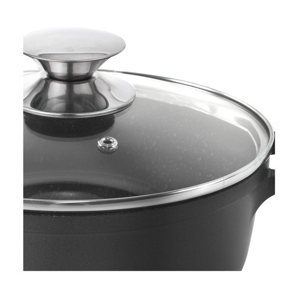 Pentola in alluminio con coperchio in vetro , ø 28 cm Grande - Orion-image-2