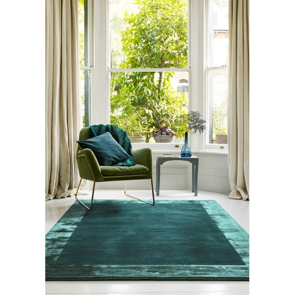 Tappeto in misto lana tessuto a mano color petrolio 160x230 cm Ascot - Asiatic Carpets-image-1