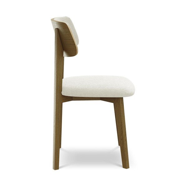 Sedia da pranzo color crema in legno massiccio Niu – Makamii-image-2