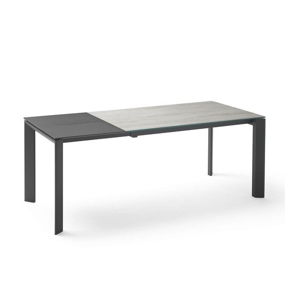 Tavolo da pranzo pieghevole grigio e nero Lisa Blaze, lunghezza 140/200 cm - sømcasa