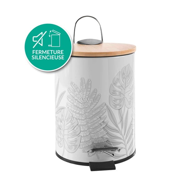 Cestino per la spazzatura bianco in metallo con pedale 3 l Amber – douceur d'intérieur-image-3