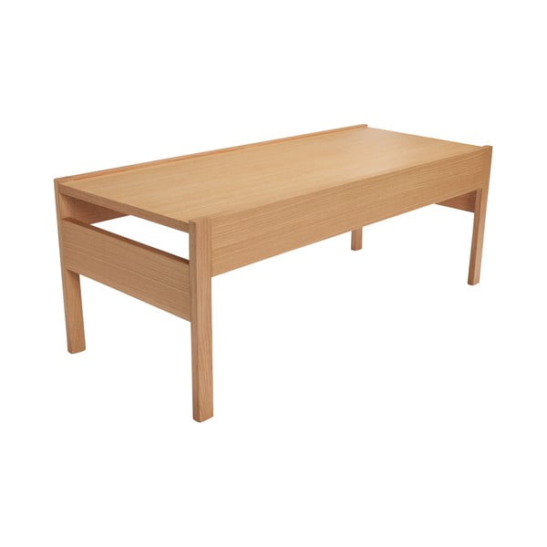 Tavolino con piano in rovere decorato in colore naturale 50x120 cm Forma - Hübsch-image-2