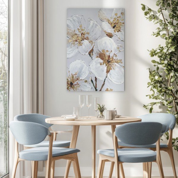 Quadro con elementi dipinti a mano 70x100 cm Petal Glow – Styler-image-1