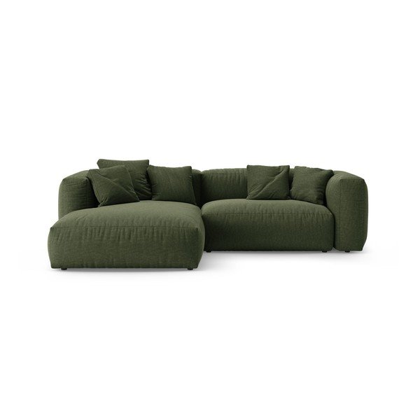 Divano angolare componibile verde allungabile (con penisola a sinistra/con chaise lounge) – Micadoni 