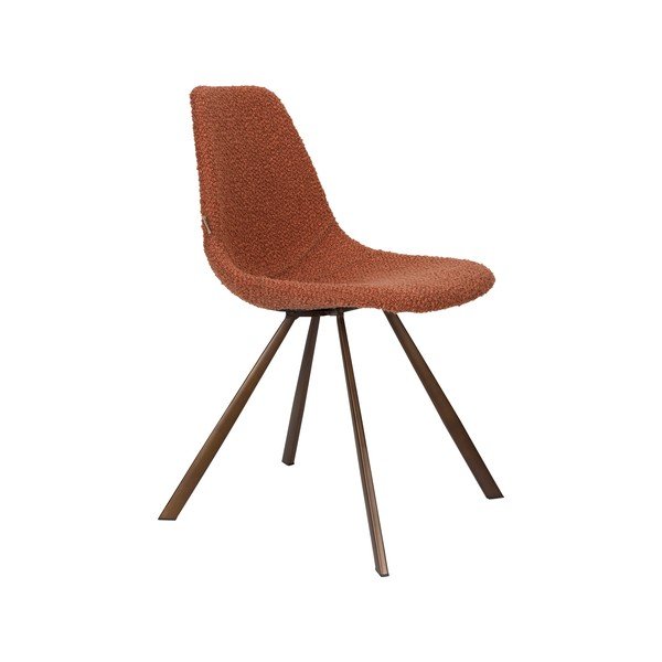 Sedia da pranzo arancione imbottita Franky – Dutchbone