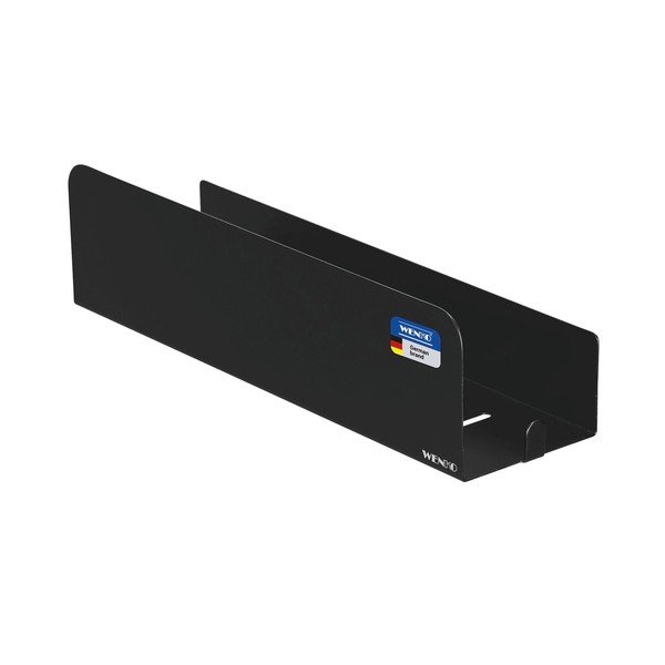 Mensola da bagno senza foratura nera in acciaio inox con aggancio Turbo-loc Lizan – Wenko-image-3