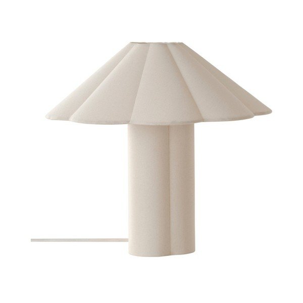 Lampada da tavolo color crema in lino (altezza totale 38 cm) Gerd – Jotex