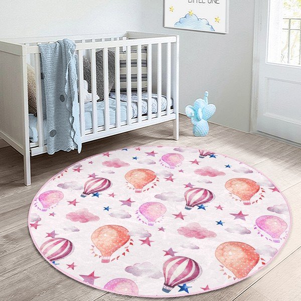 Tappeto rosa per bambini ø 120 cm Comfort - Mila Home-image-4