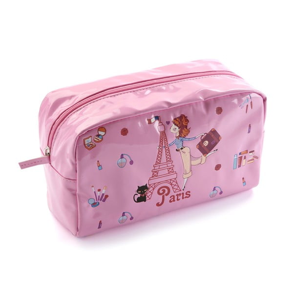 Borsa cosmetica rosa, lunghezza 26 cm Paris - Versa