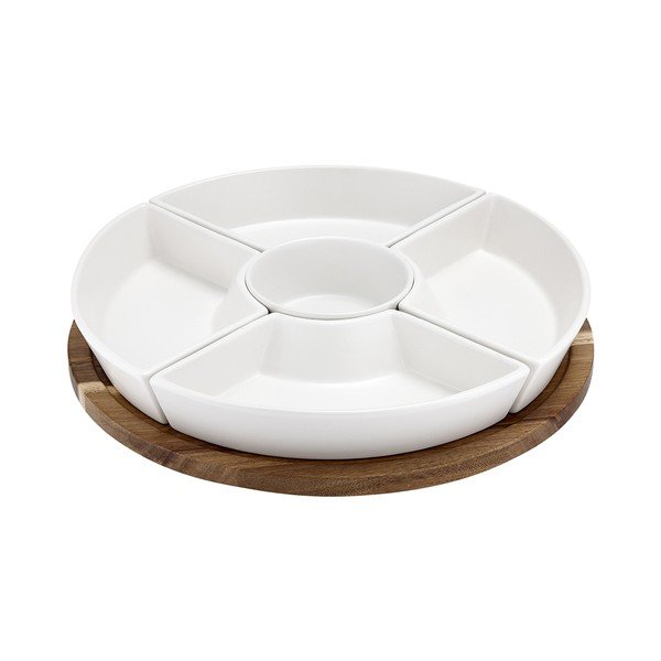 Piatto da portata in gres bianco 35x35 cm Essentials - Ladelle