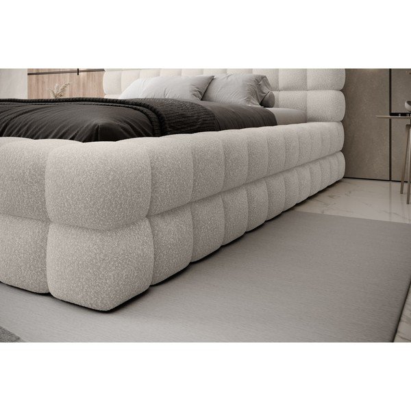 Letto matrimoniale imbottito bianco con contenitore e rete inclusi 160x200 cm Dizzle – ELTAP-image-3