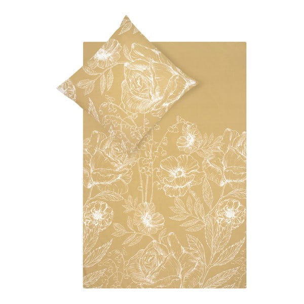 Biancheria da letto in percalle di cotone giallo 200x135 cm Keno - Westwing Collection