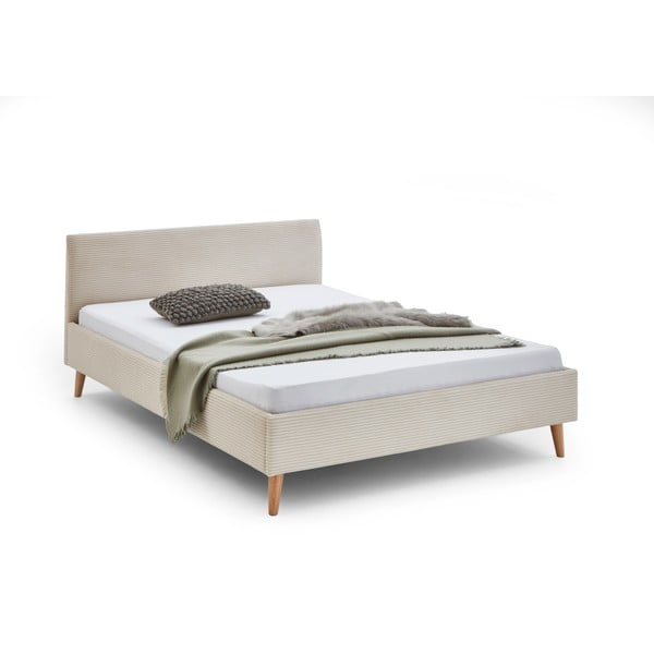 Letto matrimoniale imbottito beige rete non inclusa 140x200 cm Wicki – Meise Möbel-image-4