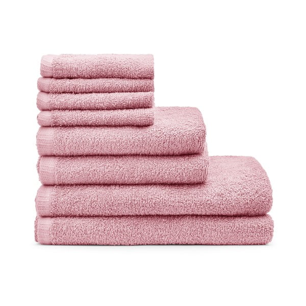 Set di asciugamani per viso e corpo con asciugatura rapida e tipo terry rosa in cotone 8 pz Quick Dry – Catherine Lansfield