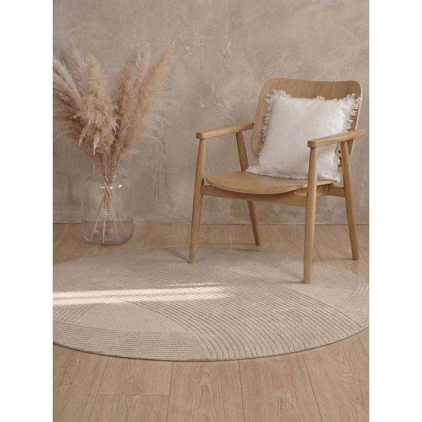 Tappeto rotondo beige in lana ø 200 cm Kensington Victoria – Ted Baker-image-2