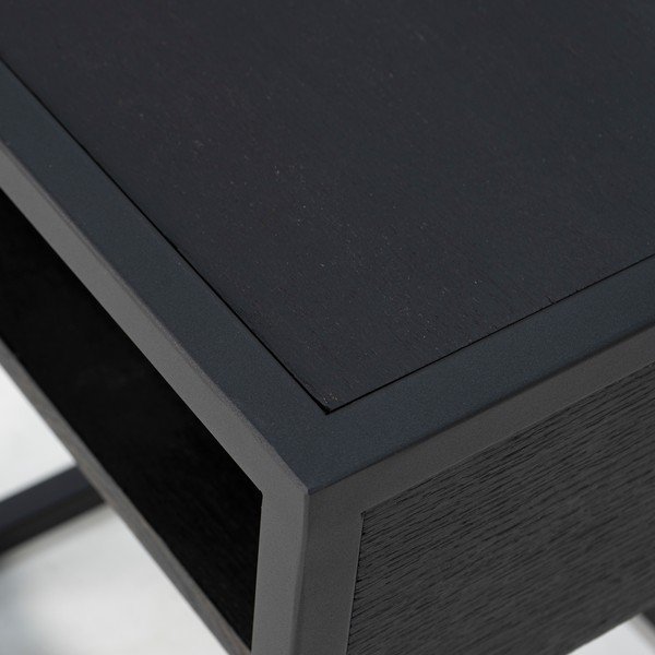 Comodino nero in rovere massiccio con ripiani Diva – Spinder Design-image-3