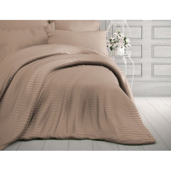 Biancheria da letto singola in cotone sateen beige 140x200 cm Lilyum - Mijolnir