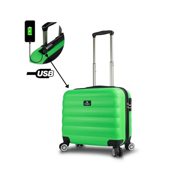 Valigia da viaggio verde su ruote con porta USB Valigia da cabina My Valice COLORS RESSNO - Myvalice-image-1