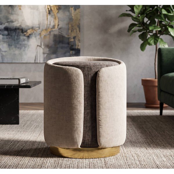 Poggiapiedi marrone/beige Glam Style – Mauro Ferretti-image-1