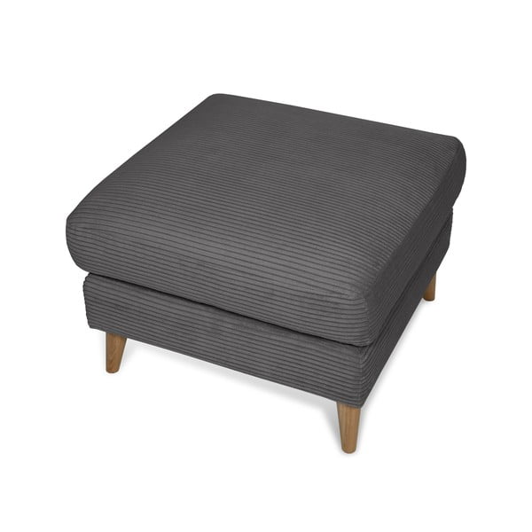 Pouf in velluto a coste grigio scuro Paris - Scandic-image-3