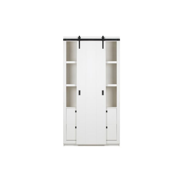 Armadio in pino bianco con ante scorrevoli 122x232 cm Slide - vtwonen-image-4