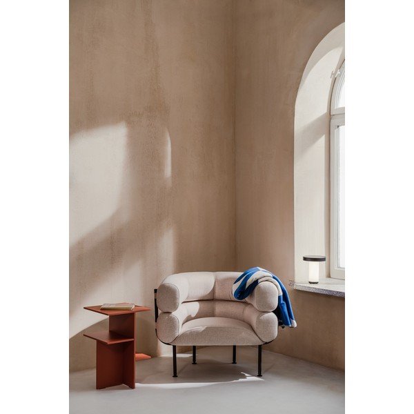 Poltrona beige con rivestimento in lana Ubi – noo.ma-image-1