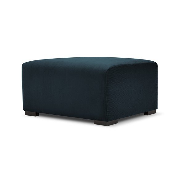 Pouf in velluto a coste blu scuro Hobart - Cosmopolitan Design