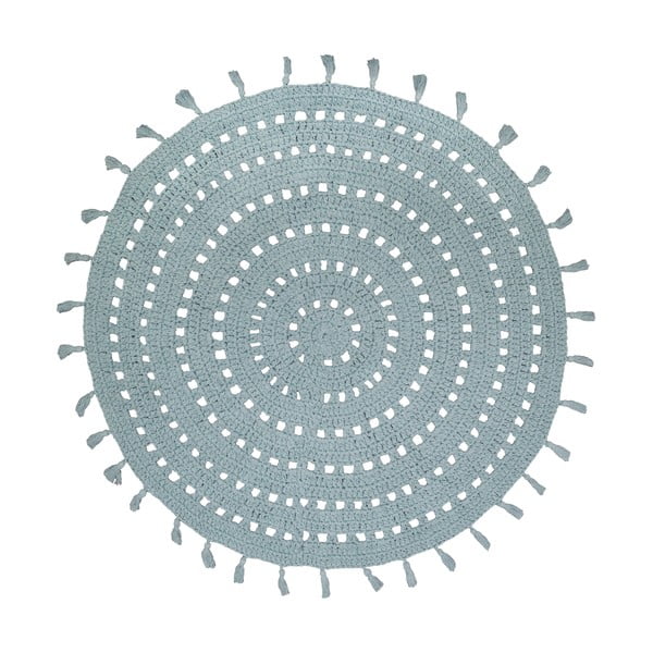 Tappeto a mano in cotone verde, ø 120 cm Nila - Nattiot