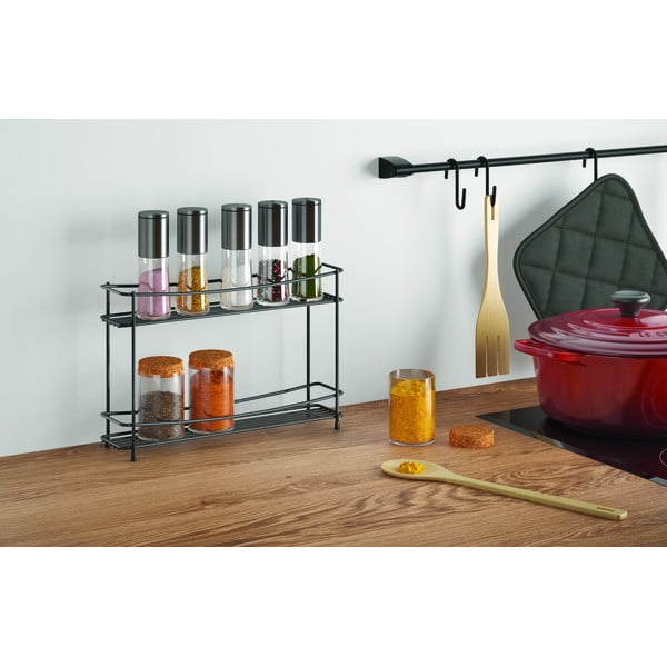 Portaspezie Pepito Lava nero a due livelli - Metaltex-image-1