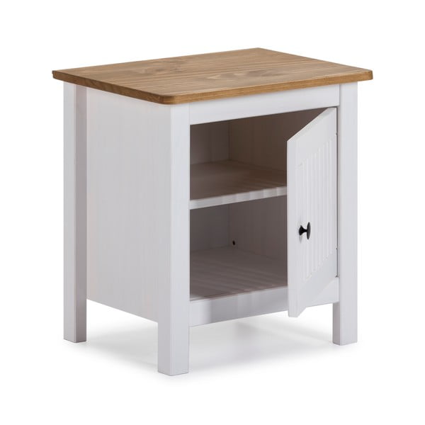 Comodino in legno bianco Bruna - Marckeric-image-4