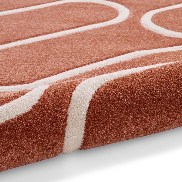 Tappeto color mattone 120x170 cm Linear Curve – Catherine Lansfield-image-3