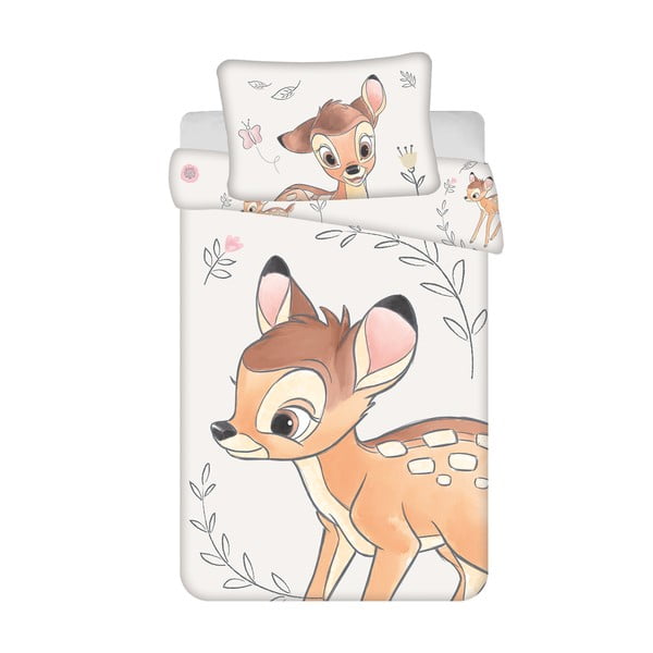 Biancheria da letto per bambini in cotone per culla 100x135 cm  Bambi "Beige" – Jerry Fabrics