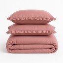 Set copripiumino e federa rosa in cotone renforcé per letto singolo 140x200 cm Ruffle Striped – Mila Home Luxury