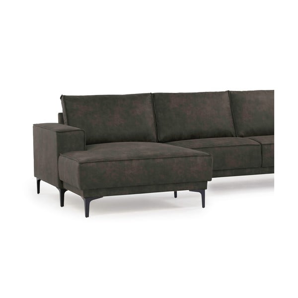 Divano angolare antracite in similpelle (angolo sinistro) Copenhagen - Scandic-image-4