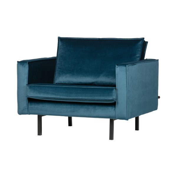 Poltrona in velluto blu Rodeo - BePureHome-image-3
