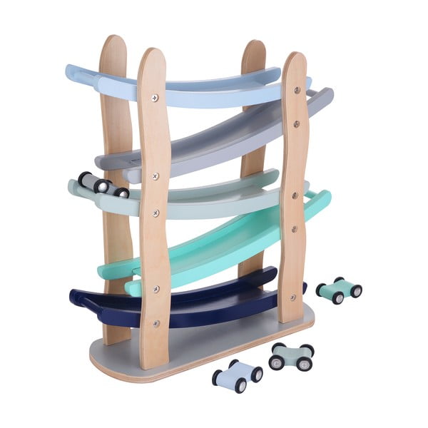 Pista a cascata in legno con auto - Kindsgut-image-3