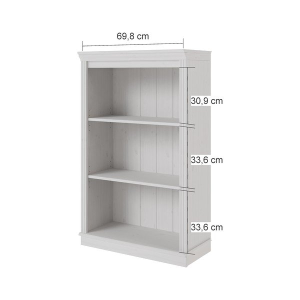Libreria marrone scuro in pino massiccio 74x118x35 cm Anita – Støraa-image-4