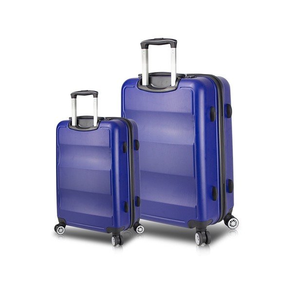 Set di 2 valigie da viaggio blu su ruote con porte USB My Valice LASSO Cabin & Large - Myvalice