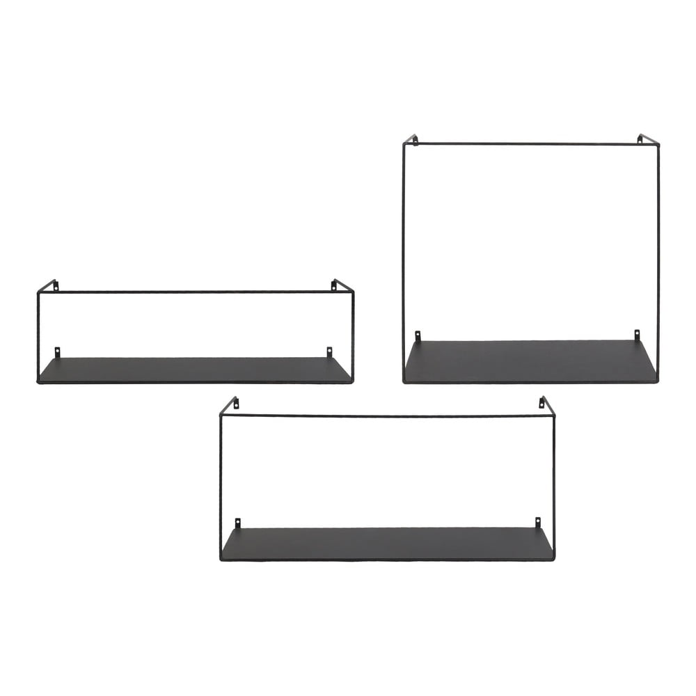 Mensole in set nere in metallo 3 pz 40 cm Ulmo – House Nordic | Mensole
