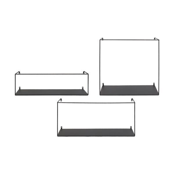 Mensole in set nere in metallo 3 pz 40 cm Ulmo – House Nordic