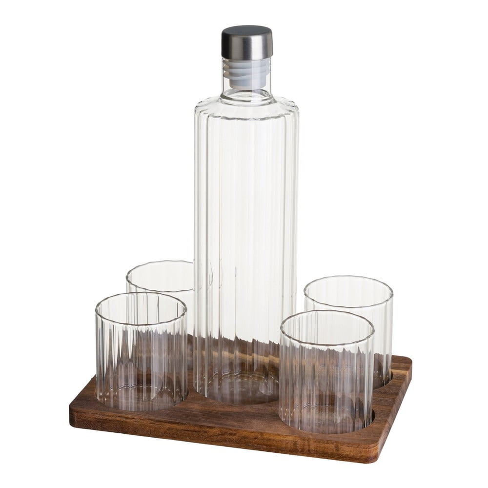 Set caraffa e bicchieri di colore naturale in vetro 1 l Linea Duo – Casa Selección | Caraffe