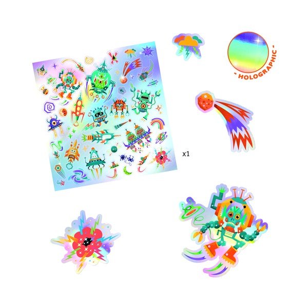 Set di 30 adesivi spaziali - Djeco-image-2