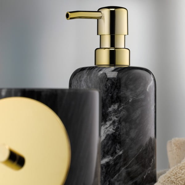 Scatola in marmo nero per tamponi struccanti Liron - Kela-image-2