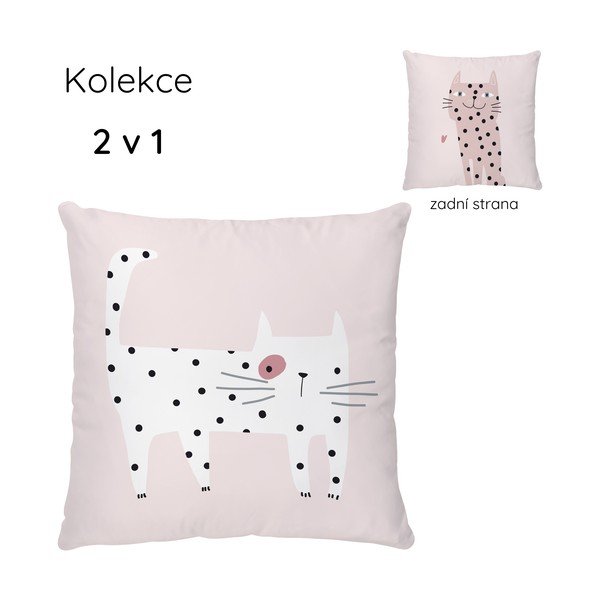 Cuscino per bambini in raso di cotone 45x45 cm Meow Meow – Butter Kings-image-3